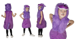 Purple wolf slipover costume with hood maat 116