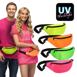 Heuptasje Sequins neon geel