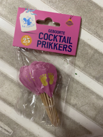 Cocktail prikkers voetjes ca 25 stuks