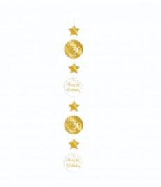 Hang Decoration 1.20 lang Gold White 30 jaar