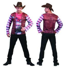 3 D Shirt cowboy Man T-SHIRT maat 52