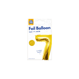 Folie Cijffer Ballon 7 "36" cm Goud zonder helium