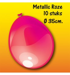 Ballonnen Metalic Roze 30 cm 10 stuks