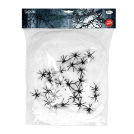 spinrag 500 gram wit met spinnen