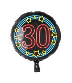 Folieballon neon 30. Deze folieballon heeft een grootte van 45cm en kan zowel met lucht als met helium worden gevuld. Wanneer de ballon gevuld wordt met helium, blijft hij zweven. Wordt geleverd met helium