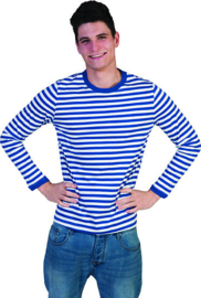 striped T-shirt blue/white maat L