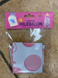 Folie ballon  fles Meisje gevuld met helium kan alleen in Berkel en Rodenrijs , Bergschenhoek Bleiswijk of Pijnacker geleverd worden of bij de winkel opgehaald worden