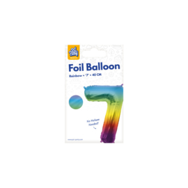 Folie Cijffer Ballon 7    40 cm Gekleurd zonder helium