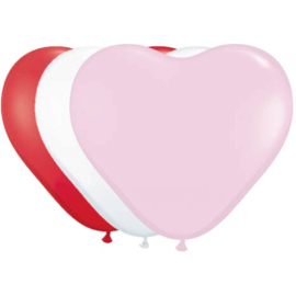 assorti hart roze wit rood ballonnen