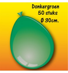 Ballonnen Donker groen 30 cm 50 stuks