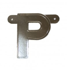 Banner letter P Zilver 1 pcs