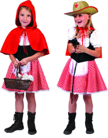 Lil'  Red Girl maat 116  dress, cape with hoofd