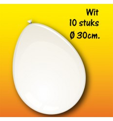Ballonnen wit 30 cm 10 stuks