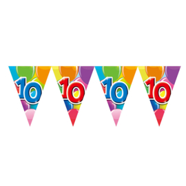 Vlaggenlijn 10  jaar 10 meter allebei de kanten bedrukt