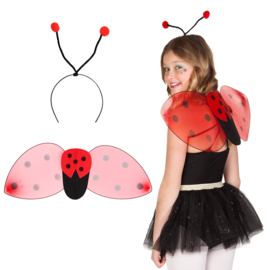 Set Lieveheersbeestje kind Set Lieveheersbeestje kind (diadeem en vleugels)