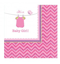 Servetten Baby girl 25x25 cm 16 stuks