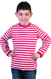 striped T-shirt Red/white maat 116