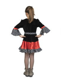 Polka Dotty Witch Dress with belt, hat maat 128
