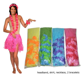 set: skirt, necklace, headband, 2 bracelets Blauw/groen