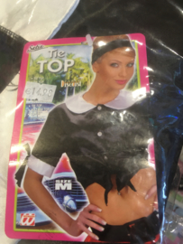 Dames tie top Black/With maat M