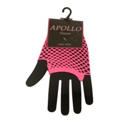 NETHANDSCHOEN FLUOR PINK KORT VINGERLOOS