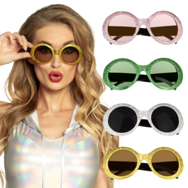 Partybril Jackie glitter Roze