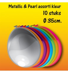 Ballonnen Metallic & Pearl assortiment kleur 30 cm 10 stuks