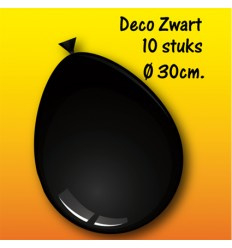 Ballonnen Zwart 30 cm 10 stuks