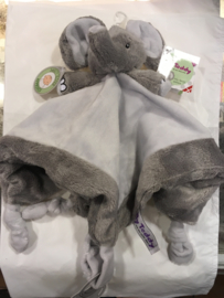 Knuffel olifant Wit/Grijs met fop bevestiging