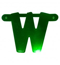 Banner letter W  groen 1 pcs