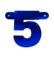 Banner cijfer 5 Blauw 1 pcs