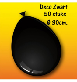 Ballonnen zwart 30 cm 50 stuks