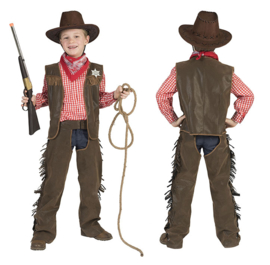 Wild west wade boy vest chaps with belt maat 116