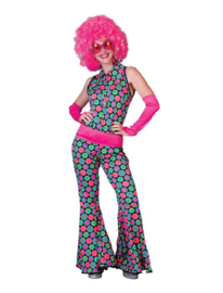 Disco polka dot jumpsuit girl  jumpsuit arm pieces belt maat 116