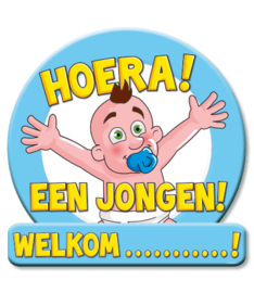 Hang Groot bord hoera een jongen Welkom