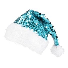 Kerstmuts glitter Licht blauw