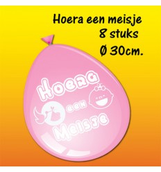 Hoera een meisje ballonnen