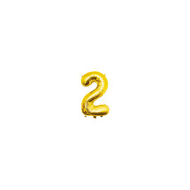 Folie Cijffer Ballon 2 "36" cm Goud zonder helium