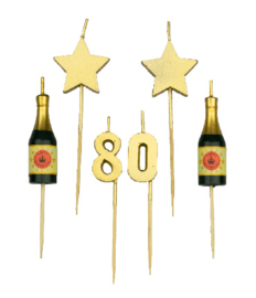 Party Cake Candles 80  jaar