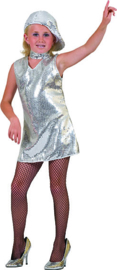 Disco dress Zilver maat 116