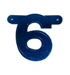 Banner cijfer 6 Blauw 1 pcs