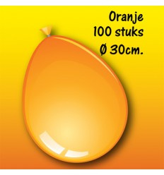 Ballonnen Oranje 30 cm 100 stuks
