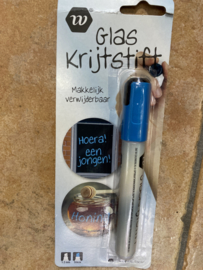Glaskrijtstift blauw