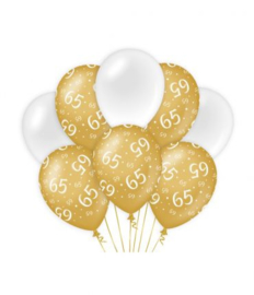 65  jaar Ballonnen 8 stuks gold White