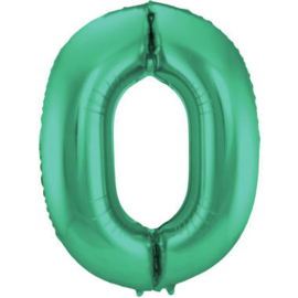 Folie ballon groen Cijfer 0 plus minus 86 cm met helium kan alleen bezorgd worden in Berkel en Rodenrijs, Bergschenhoek, Bleiswijk, pijnacker of in de winkel afgehaald worden