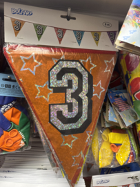 Vlaggenlijn 3  jaar 8 meter allebei de kanten bedrukt