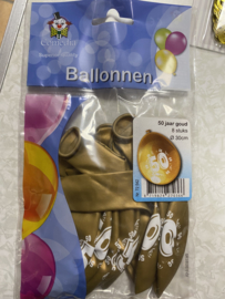 Gouden ballonnen 50 8 stuksoo