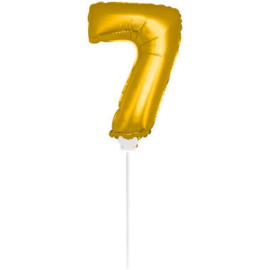 Folie Cijffer Ballon 7 "36" cm Goud zonder helium