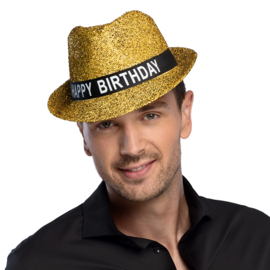 Hoed Sparkling 'Happy Birthday' Hoed Sparkling 'Happy Birthday' goud