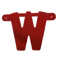 Banner letter W  Rood 1 pcs